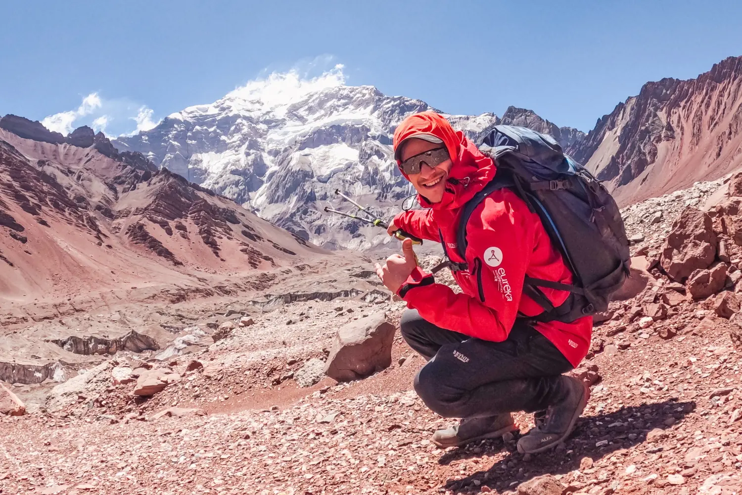 even sverdrup pointing to a mountain
