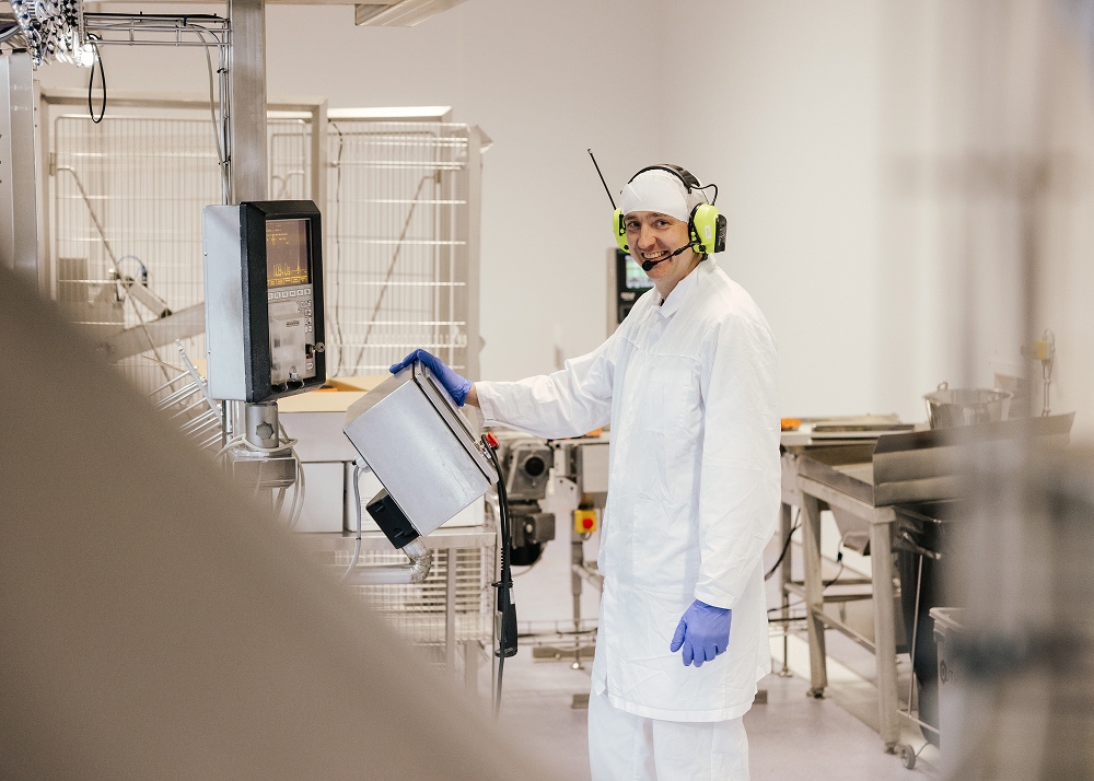 man monitoring the production line.