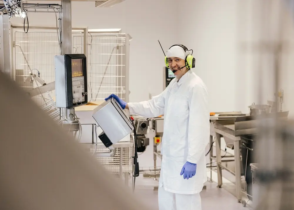 Man monitoring the production line