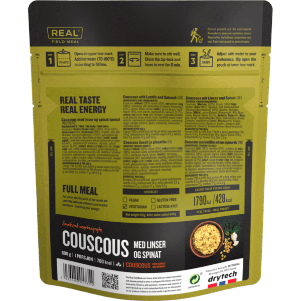 couscous with lentils backside