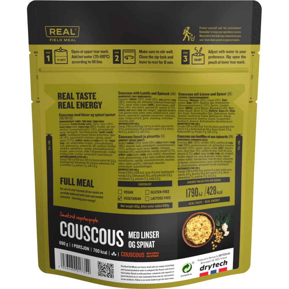 couscous with lentils backside