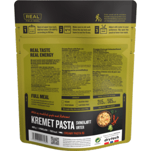 creamy pasta with pork backside