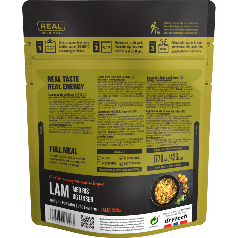 lamb with rice and lentils backside