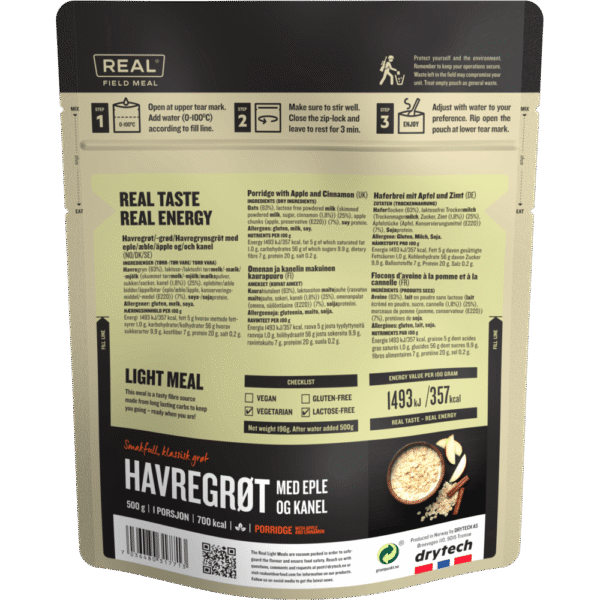 porridge with apple and cinnamon backside