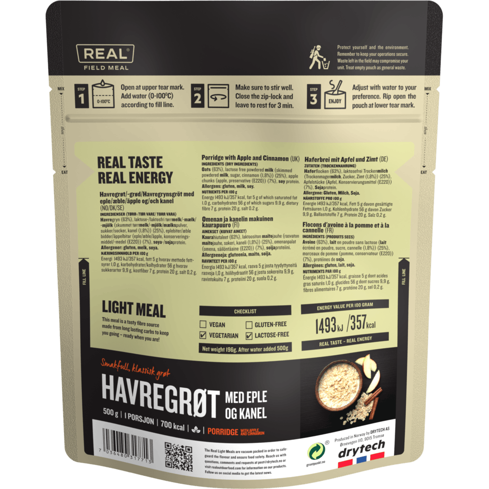 porridge with apple and cinnamon backside