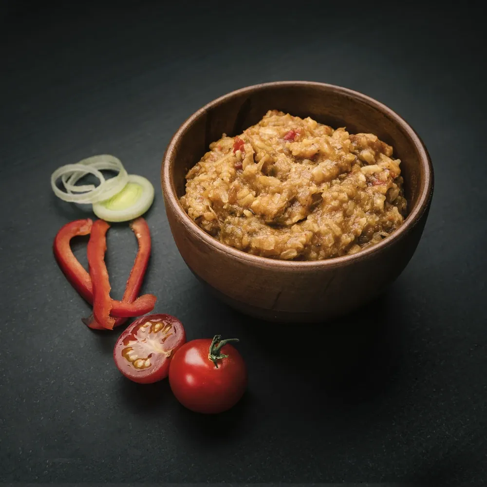 pulled pork with rice prepared